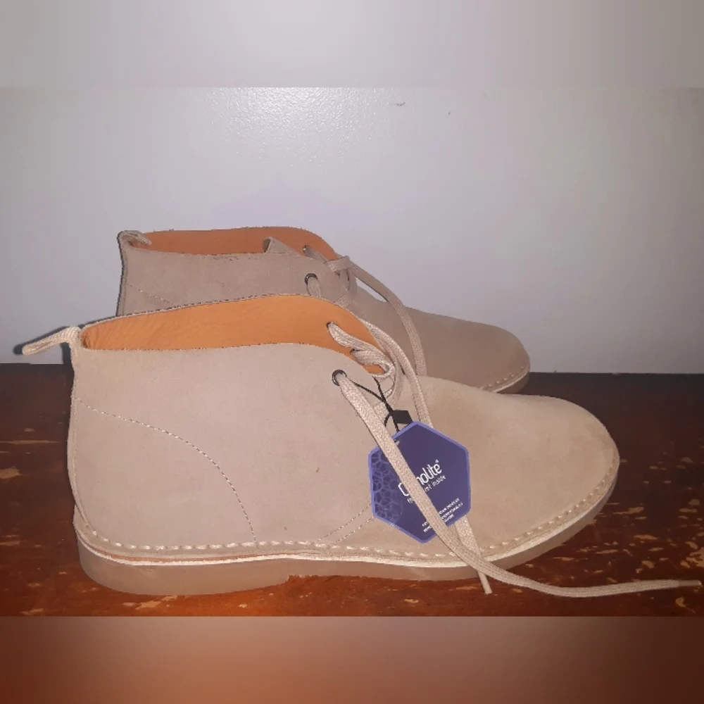 Alpine Design Ortholite Taupe Suede Ankle Loafer Boots 12